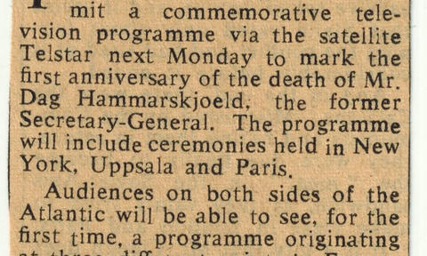 Hammarskjoeld anniversary Hammarskjoeld anniversary