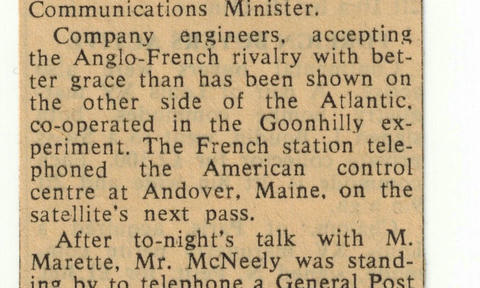 Telstar 'First' for Britain Telstar 'First' for Britain