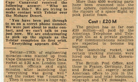 Telstar making its third successful orbit Telstar making its third successful orbit