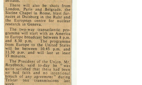 U.S. to View Lands End and Arctic by Telstar U.S. to View Lands End and Arctic by Telstar