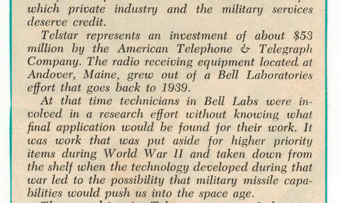 Out of the 'Complex'—Telstar Out of the 'Complex'—Telstar
